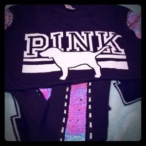 Vs pink sequin top and pants